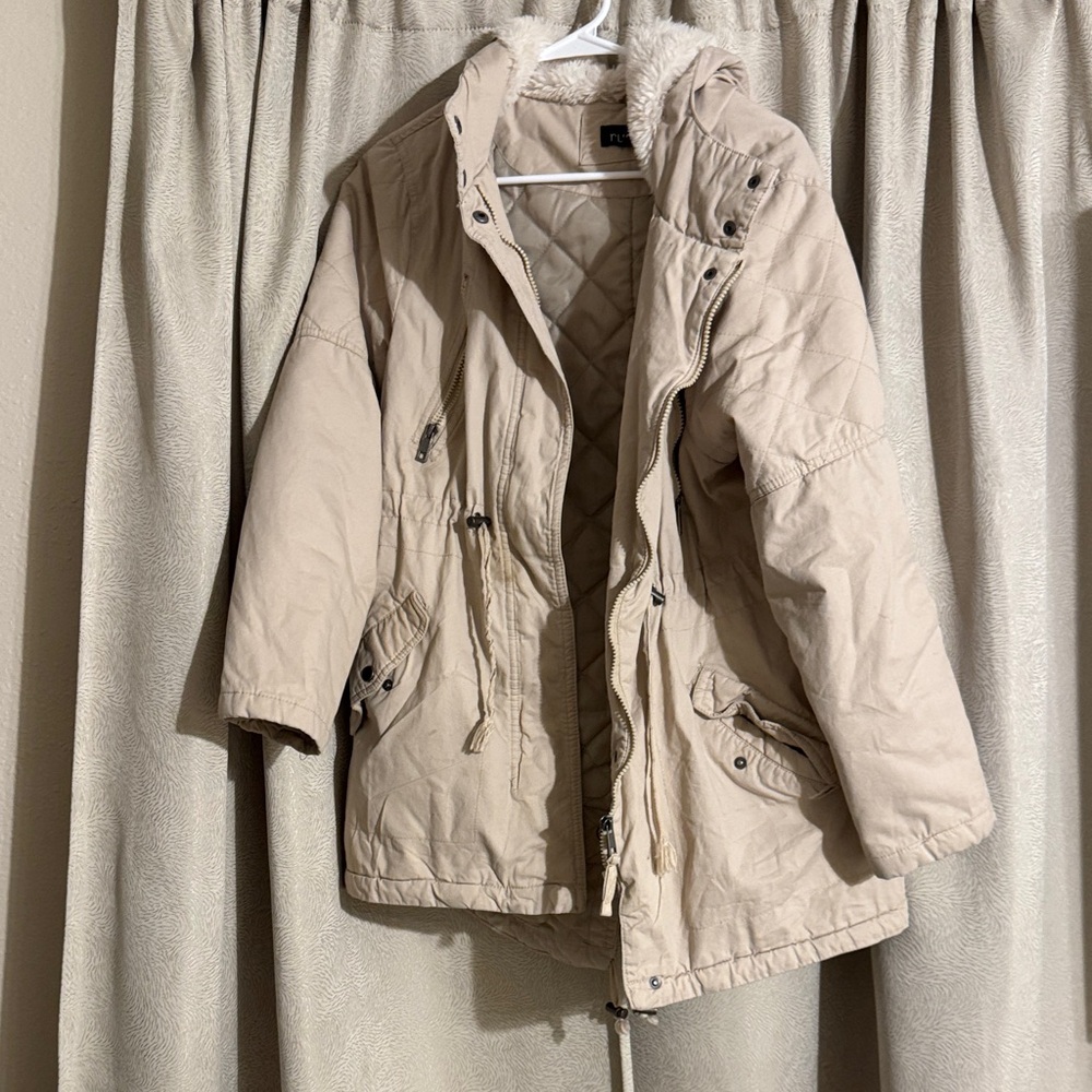 Rue21 Tan Hooded Utility Jacket